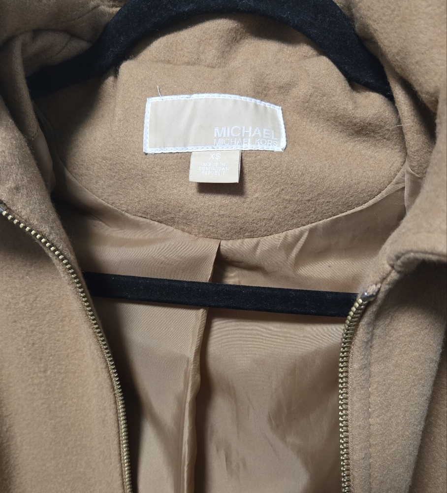 Michael Kors Tan Hooded Jacket